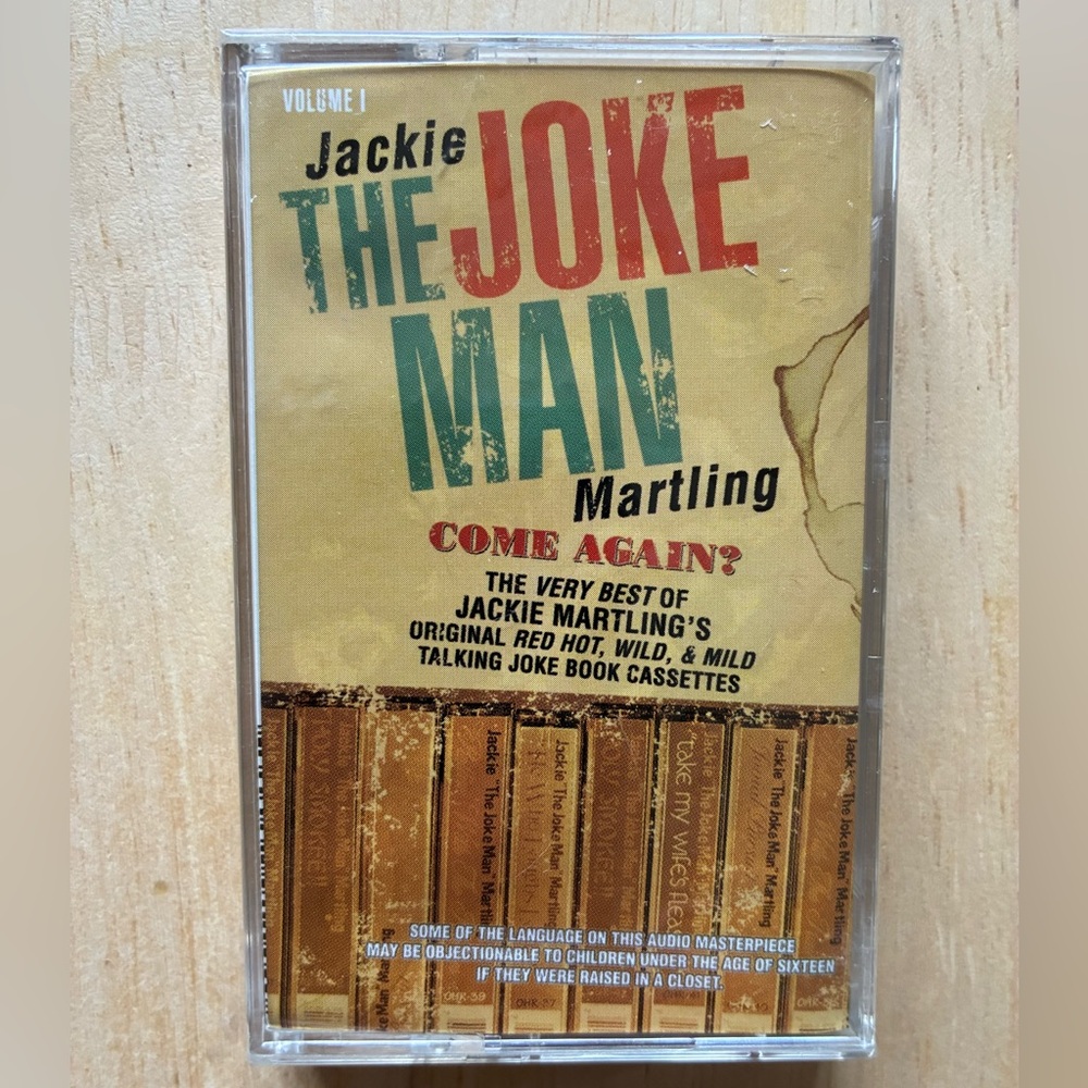 Jackie The Joke Man Martling, Come Again? Vol 1 - Cassette 1998 - NEW unopened